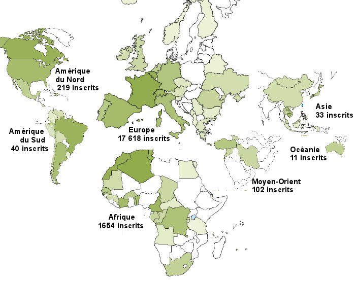 carte inscrits monde