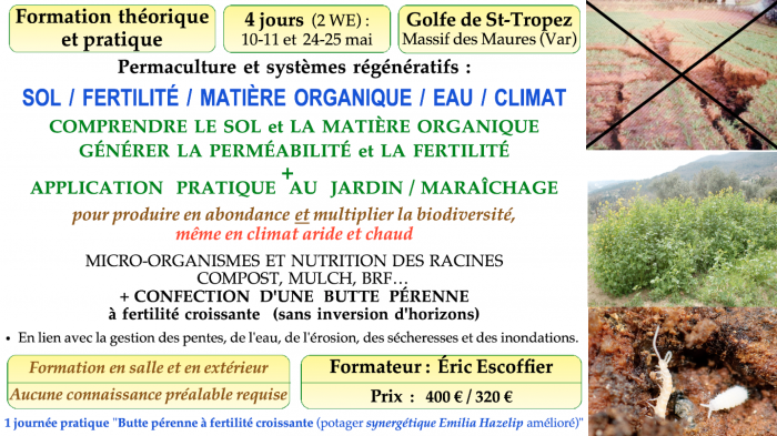 FORMATION théorique et pratique 4 jours (sur 2 weekends) : 