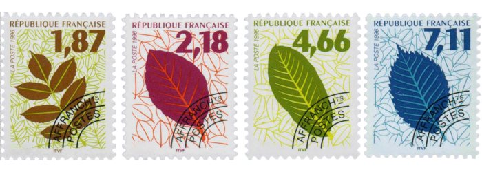 Collection Timbres Feuilles d'arbres 1996 - Wikitimbres