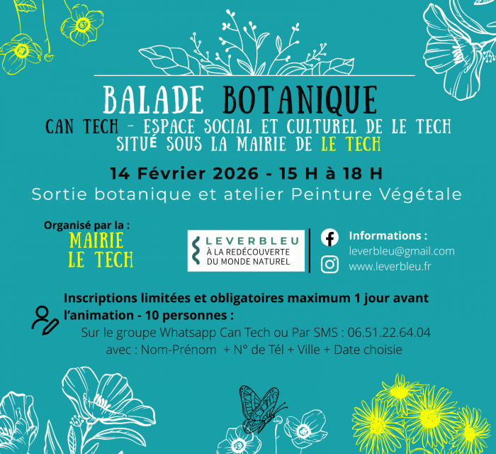 Programme botanique Le Tech - Le Ver bleu - fevrier 2026
