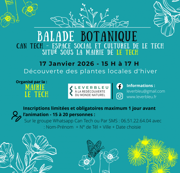 Programme botanique Le Tech - Le Ver bleu - janvier 2026
