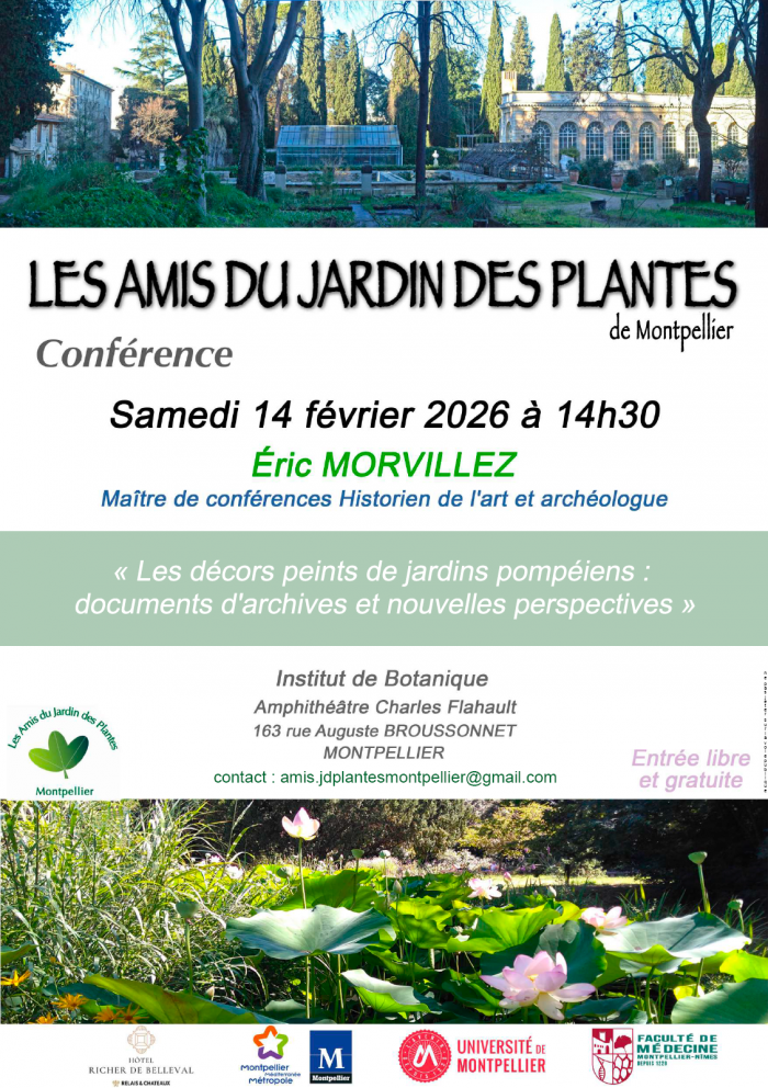 Affiche conférence E MORVILLEZ - Amis du Jardin des Plantes
